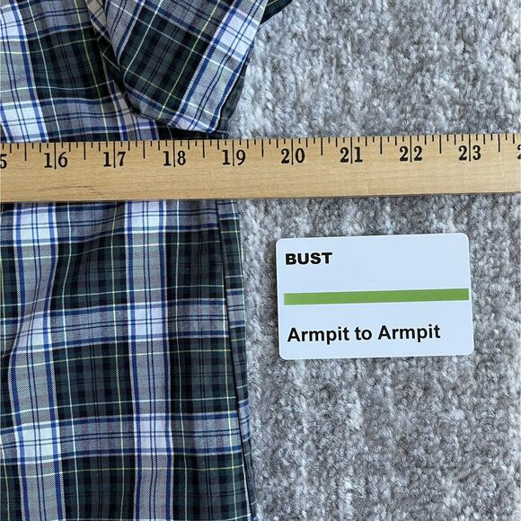 J. Crew Long-Sleeves Top Women's Size S Green Black White Plaid 100% Cotton - Picture 11 of 13